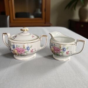 H & C Selb Heinrich Bavaria “Strasbourg” Creamer and Covered Sugar Bowl Set